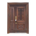 China Manufacture Wood Skin Pasted Mosquito Net Burglar Proof Entrance Interior Security Steel Door For Villa